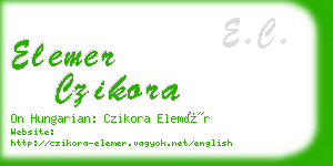 elemer czikora business card